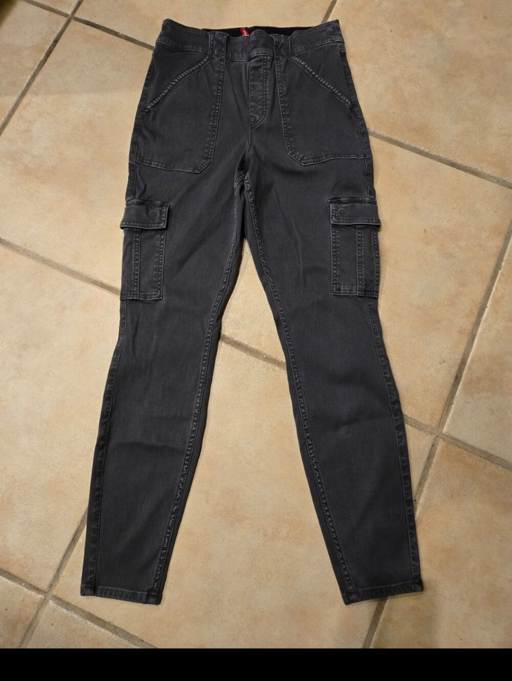 Spanx Cargo Pants Size L Charcoal Gray
